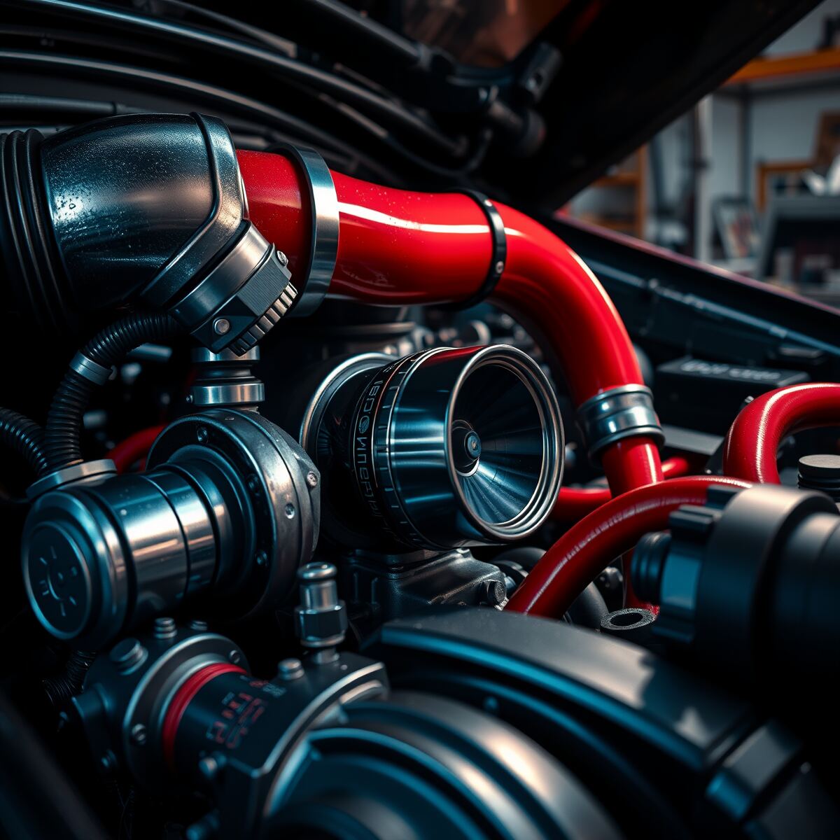 Turbo y admisión de un motor preparado